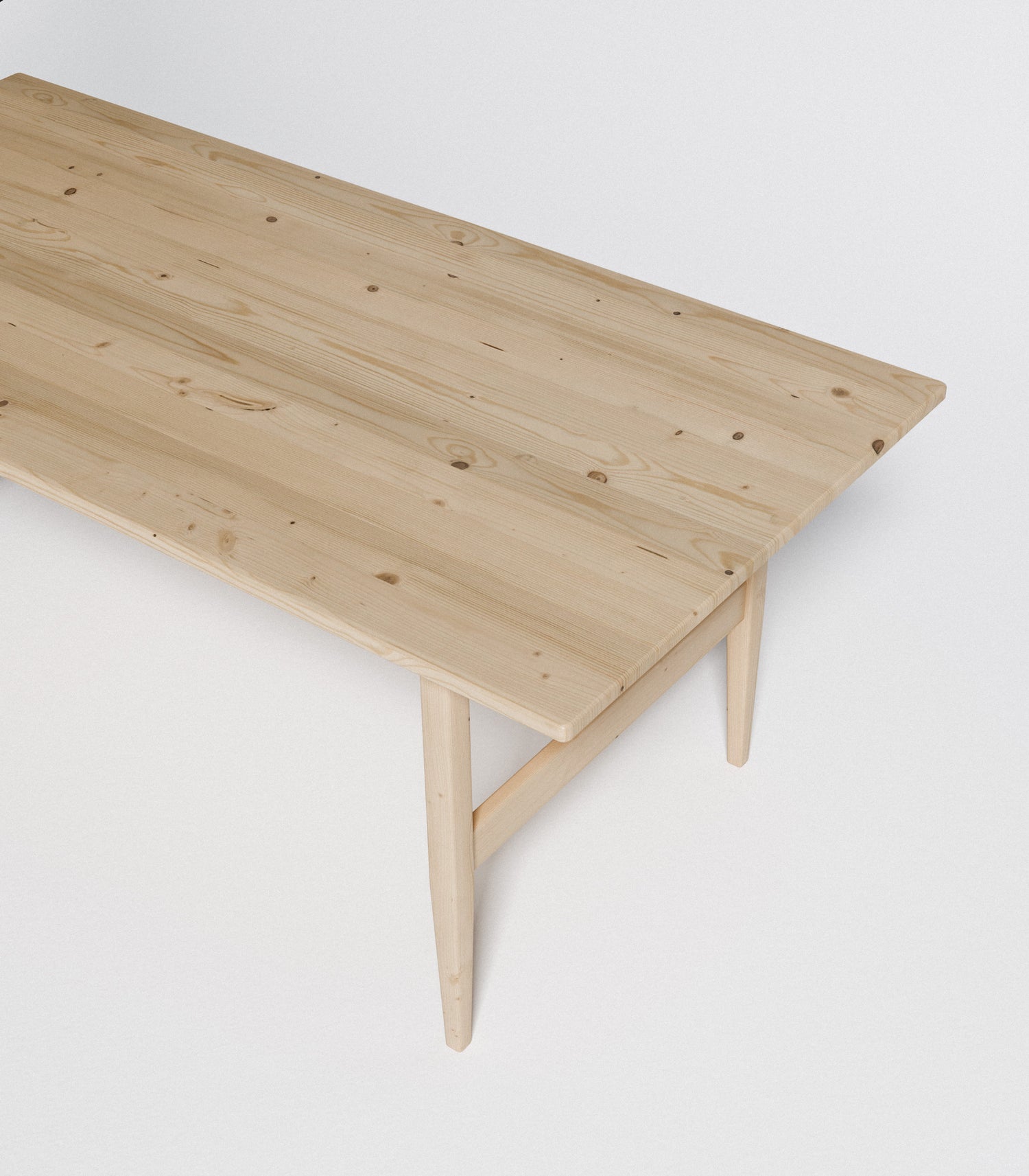 High-quality pine wood dining table with a natural finish